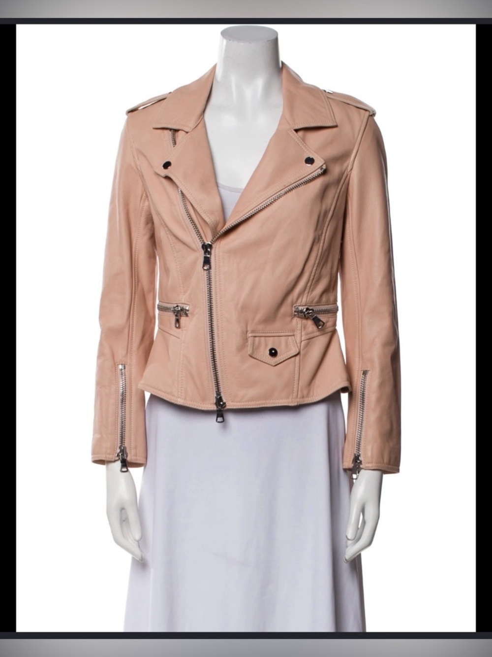3.1 Phillip Lim Blush Lamb Leather Moto Jacket – Size 0 (Fits XS/S)